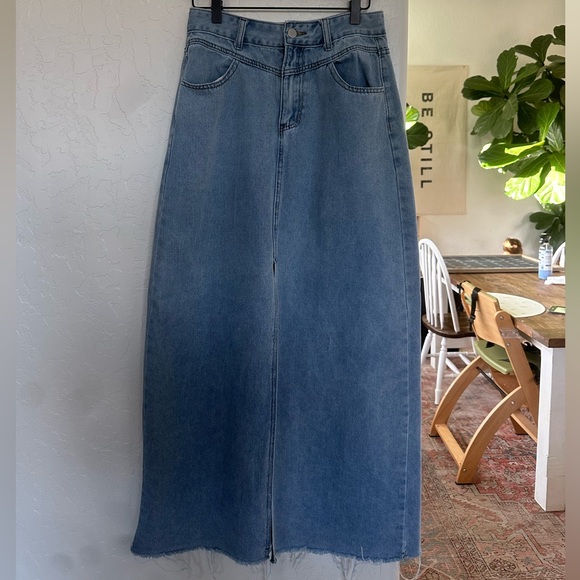 Denim Maxi Skirt - Picture 2 of 4